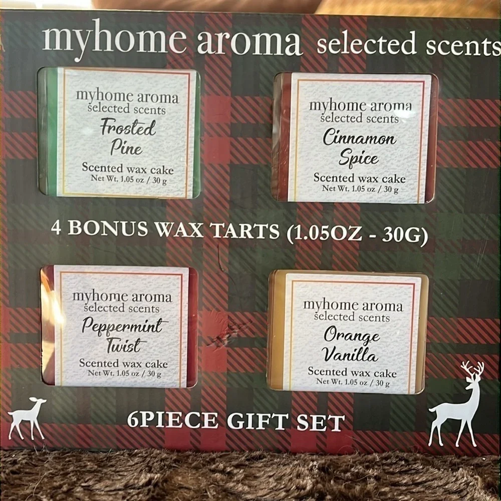 Brand New 6-Piece Christmas Gift Set Table Wax Warmer Plug-In Warmer 4 Wax Tarts